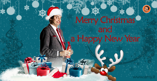 Buon Natale Mr Bean.Merry Christmas Arnaldo Mangini Clown Actor Mrbean Lookalike